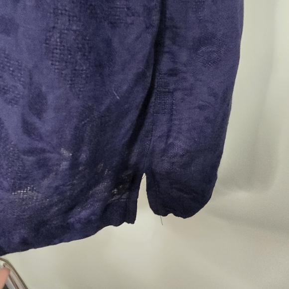 By Anthropologie Plus Size Finley Lace Up Linen Blend Shirt Dress in Blue breath - Picture 8 of 12